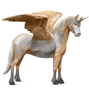 unicorno pony alato  connemara grigio chiaro