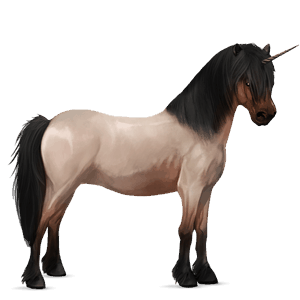 unicorno pony grigio chiaro