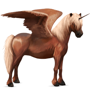 unicorno pony alato  haflinger castano biondo platino