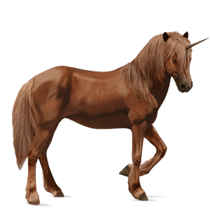 unicorno da corsa castano