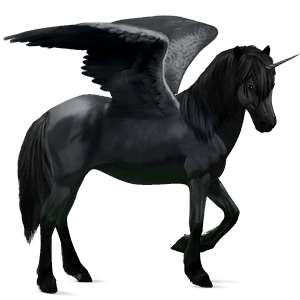 unicorno da corsa alato purosangue inglese castano scuro