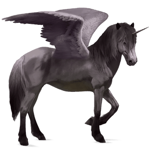 unicorno da corsa alato hanoverian baio