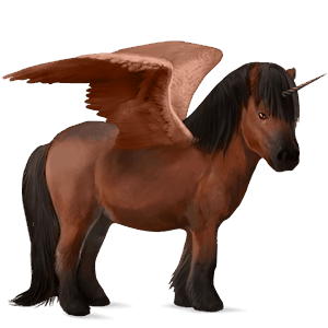 unicorno pony alato  baio rossastro
