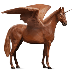 unicorno da corsa alato cavallo islandese castano
