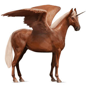 unicorno da corsa alato castano biondo platino