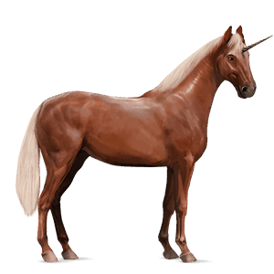 unicorno da corsa castano biondo platino