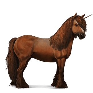 unicorno da corsa castano