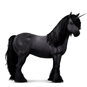 unicorno da corsa gypsy vanner nero