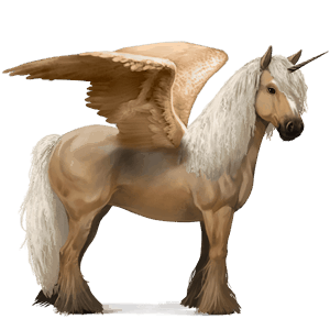 unicorno da corsa alato gypsy vanner palomino