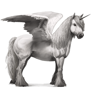 unicorno da corsa alato finnico universale castano scuro