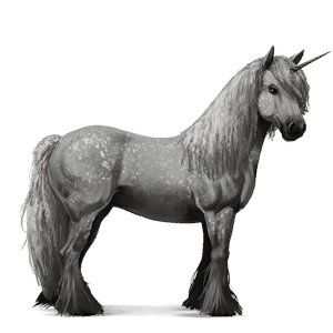 unicorno da corsa curly tobiano castano scuro