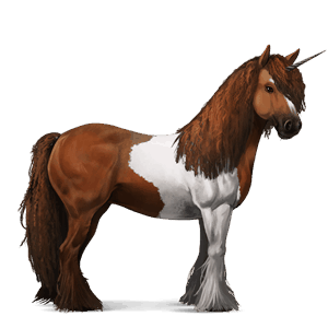 unicorno da corsa gypsy vanner castano tobiano