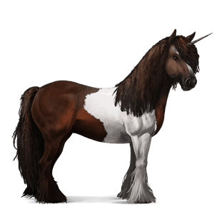 unicorno da corsa tobiano baio rossastro