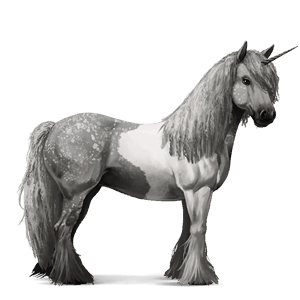 unicorno da corsa castano tobiano