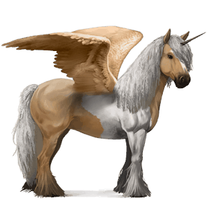 unicorno da corsa alato gypsy vanner tobiano palomino