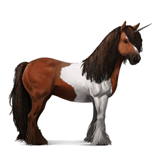 unicorno da corsa tobiano baio rossastro