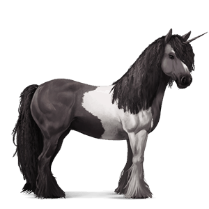 unicorno da corsa tobiano castano scuro