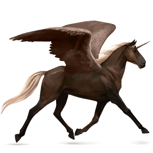unicorno da corsa alato baio rossastro