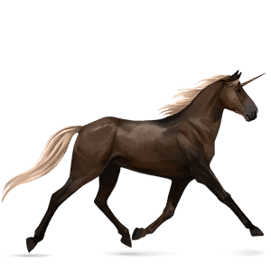 unicorno da corsa castano