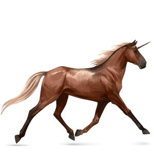 unicorno da corsa trottatore francese castano scuro