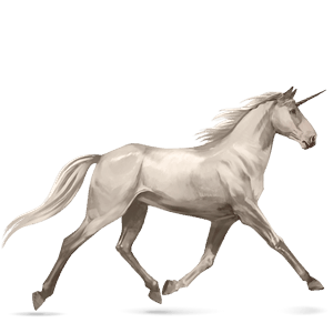 unicorno da corsa cremello