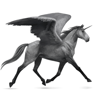 unicorno da corsa alato paint horse tobiano castano scuro