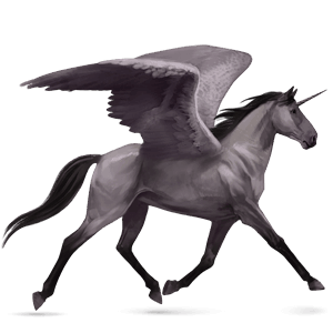 unicorno da corsa alato frisone nero