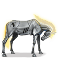 unicorno da corsa robot malvagio