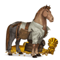 unicorno da corsa castano scuro