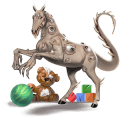 unicorno da corsa shagya arabo grigio puntellato
