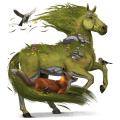 unicorno da tiro cavallo da parata tobiano grullo