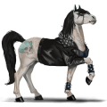 unicorno da corsa frisone nero